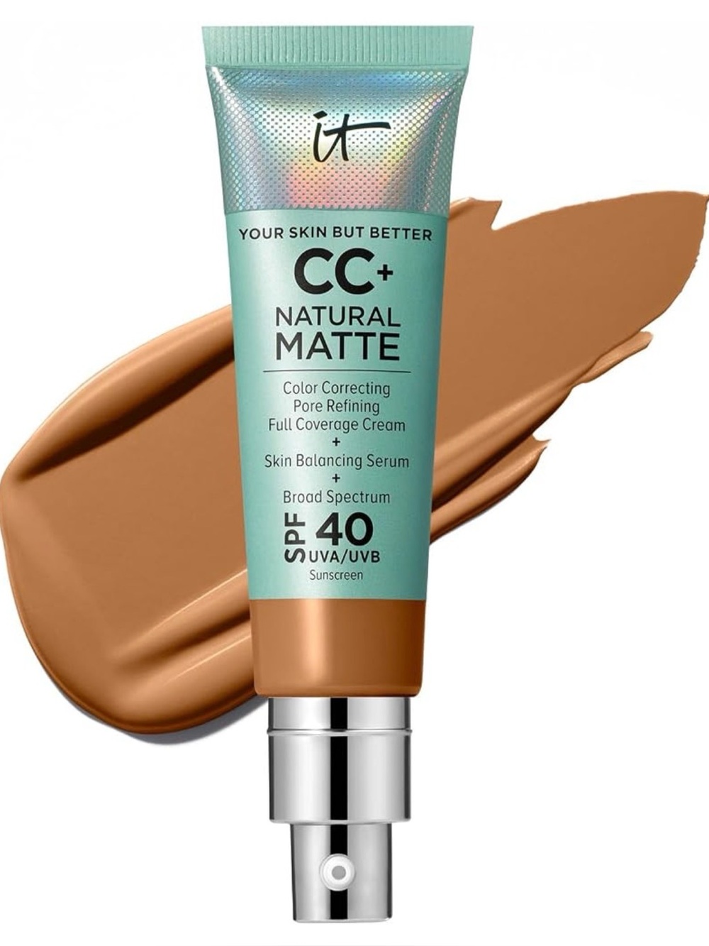 IT Cosmetics CC+ Natural Matte Full Coverage Cream SPF 40 rich honey